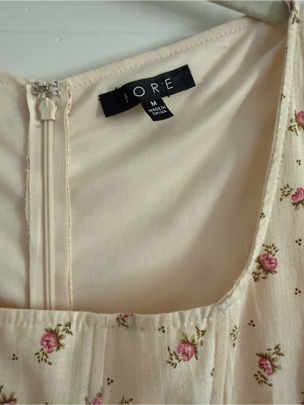 Cream Floral Square-Neck Sundress - Picture 9 of 14